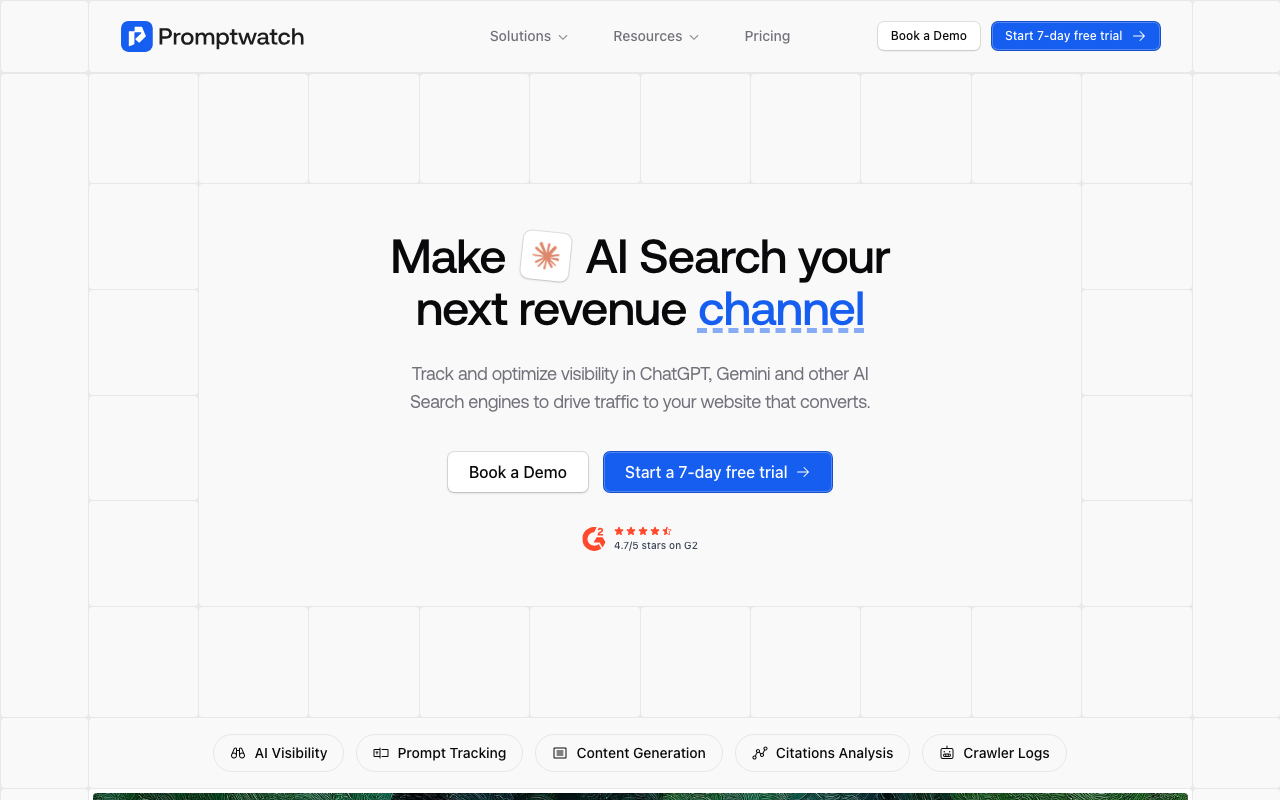 Promptwatch dashboard showing AI visibility tracking across 10 platforms with entity and Reddit monitoring